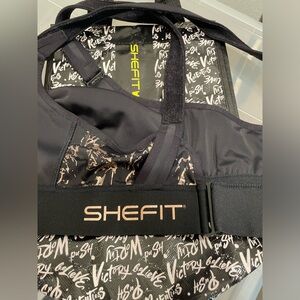 SHEFIT Luxe Black Women sports bra. Size large